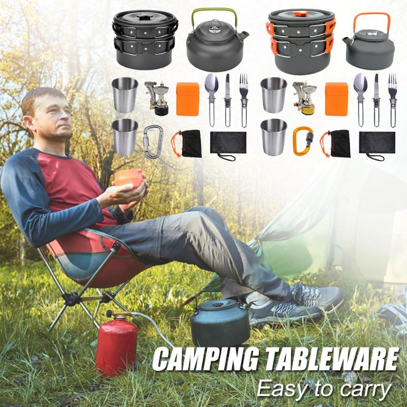 Aluminum Camping Cookware & Tableware Set
