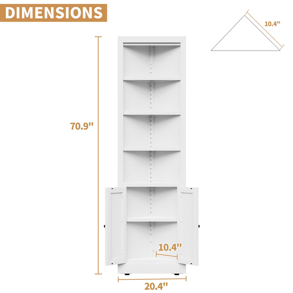 71-Inch Tall Corner Storage Cabinet