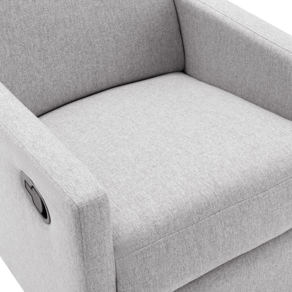 Modern Upholstered Swivel Glider Rocker Recliner – Gray