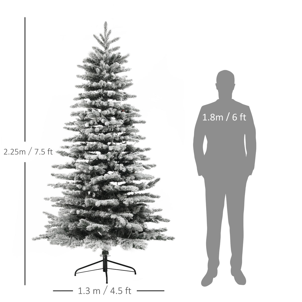 Pre-Lit Mountain Pine Artificial Christmas Tree with 500 LED Lights - 7.5 ft