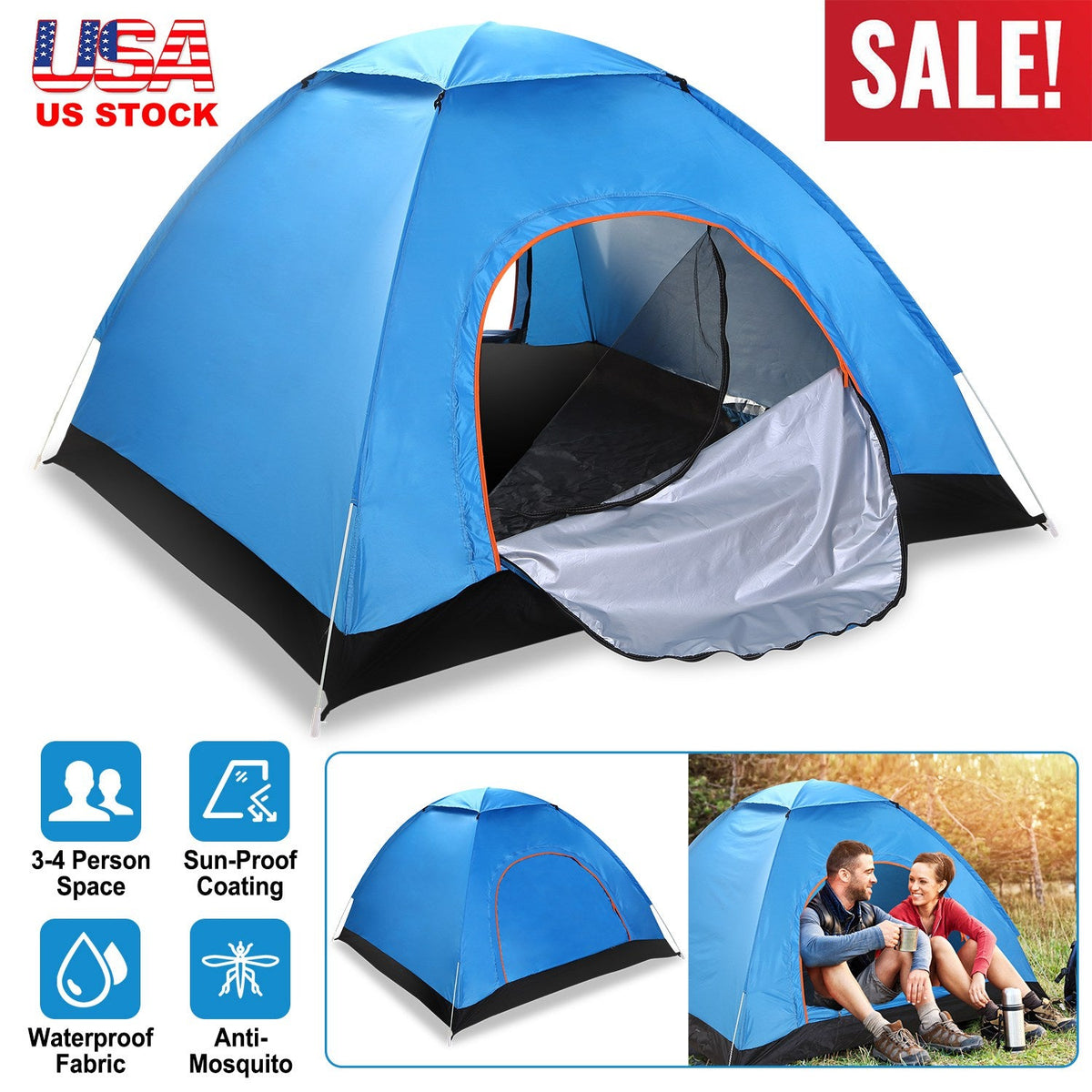 4-Person Instant Pop-Up Camping Tent