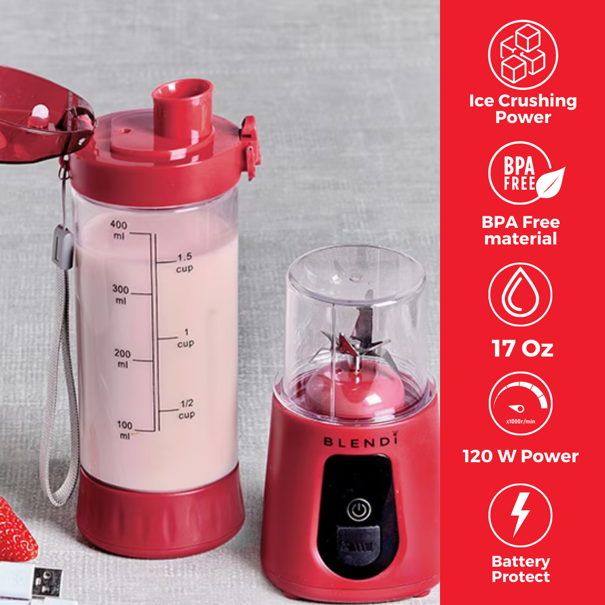 BLENDi USA Pro+ Portable Ice-Crushing Blender
