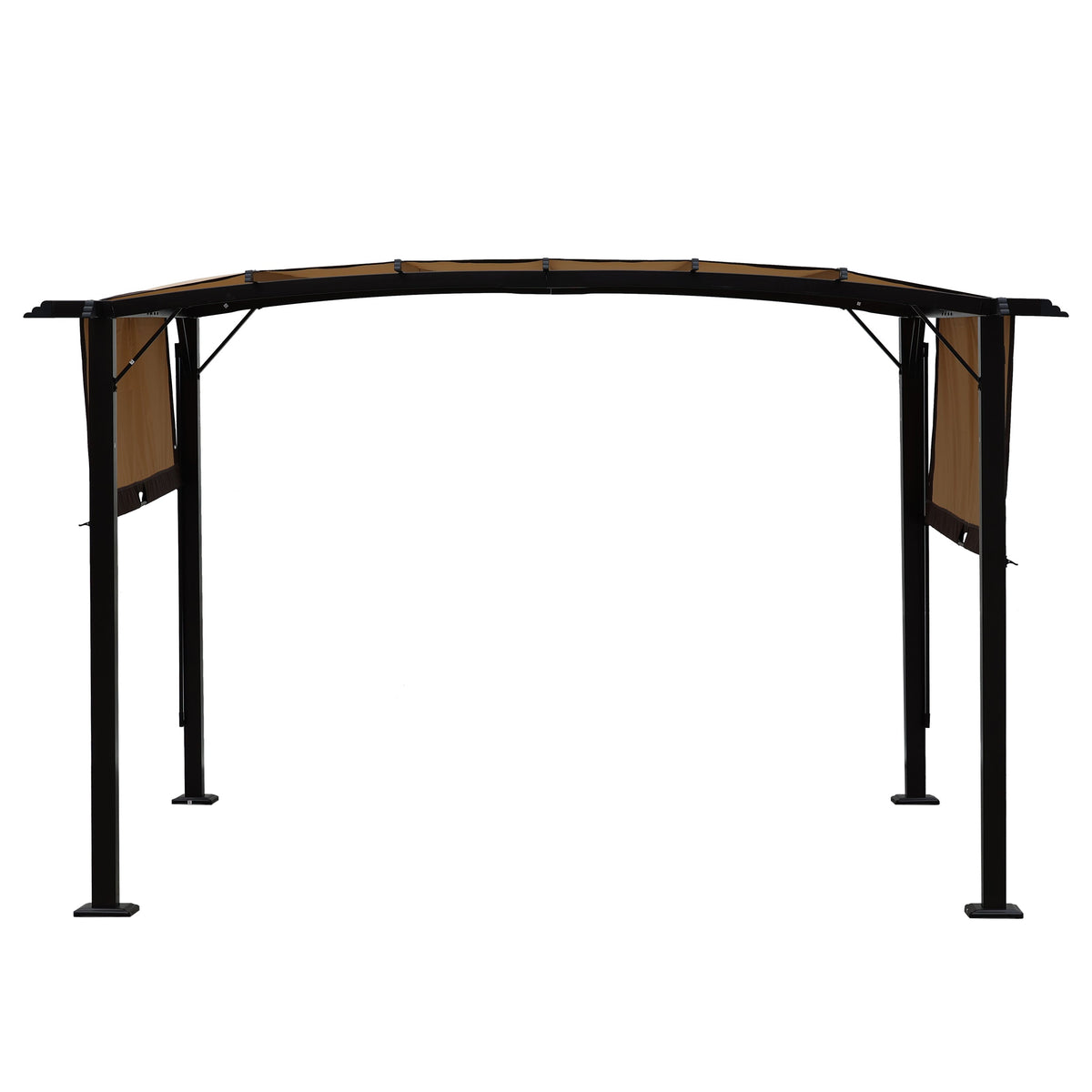 12' x 9' Steel Pergola Gazebo with Retractable Canopy