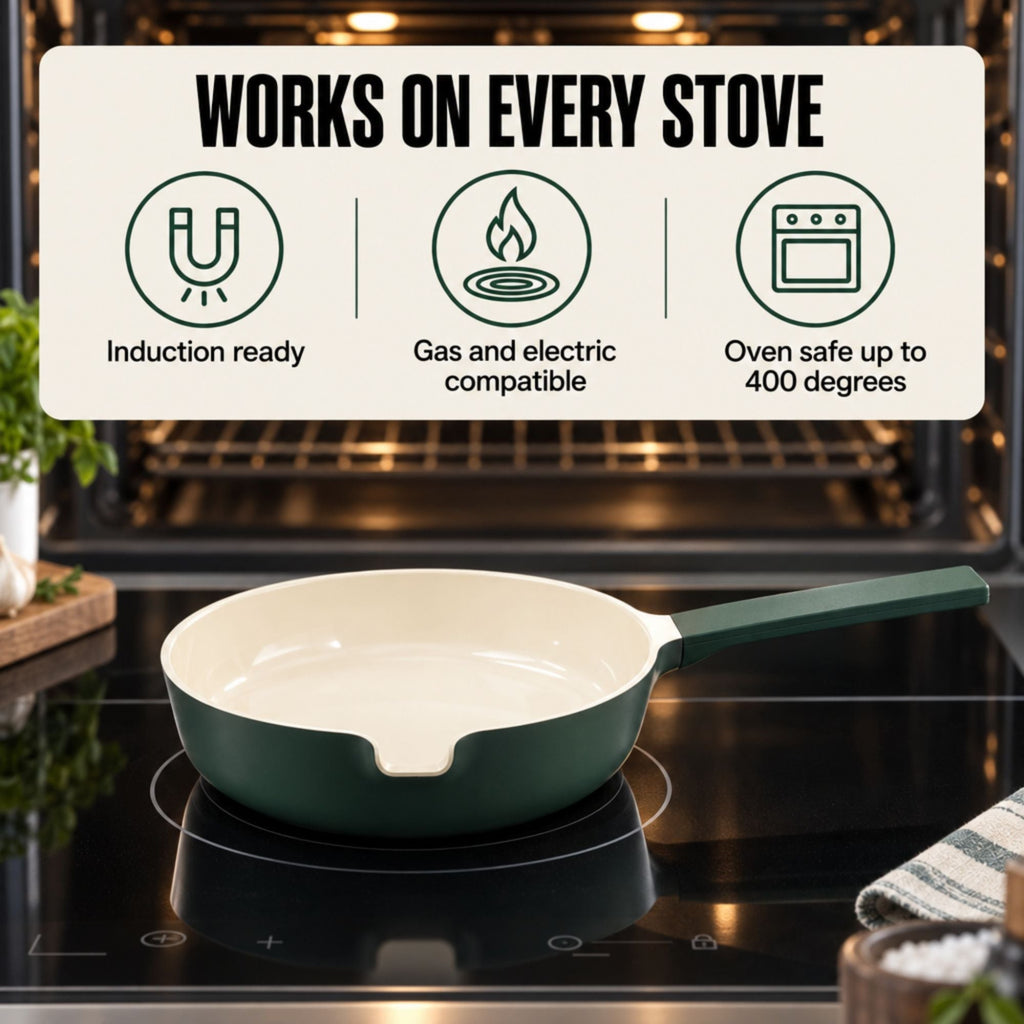 Nesting Ceramic Nonstick Cookware Set, 5-Piece