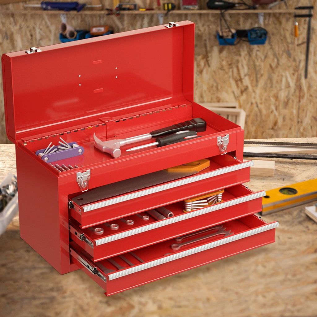 Portable 3-Drawer Garage Mechanic Tool Box