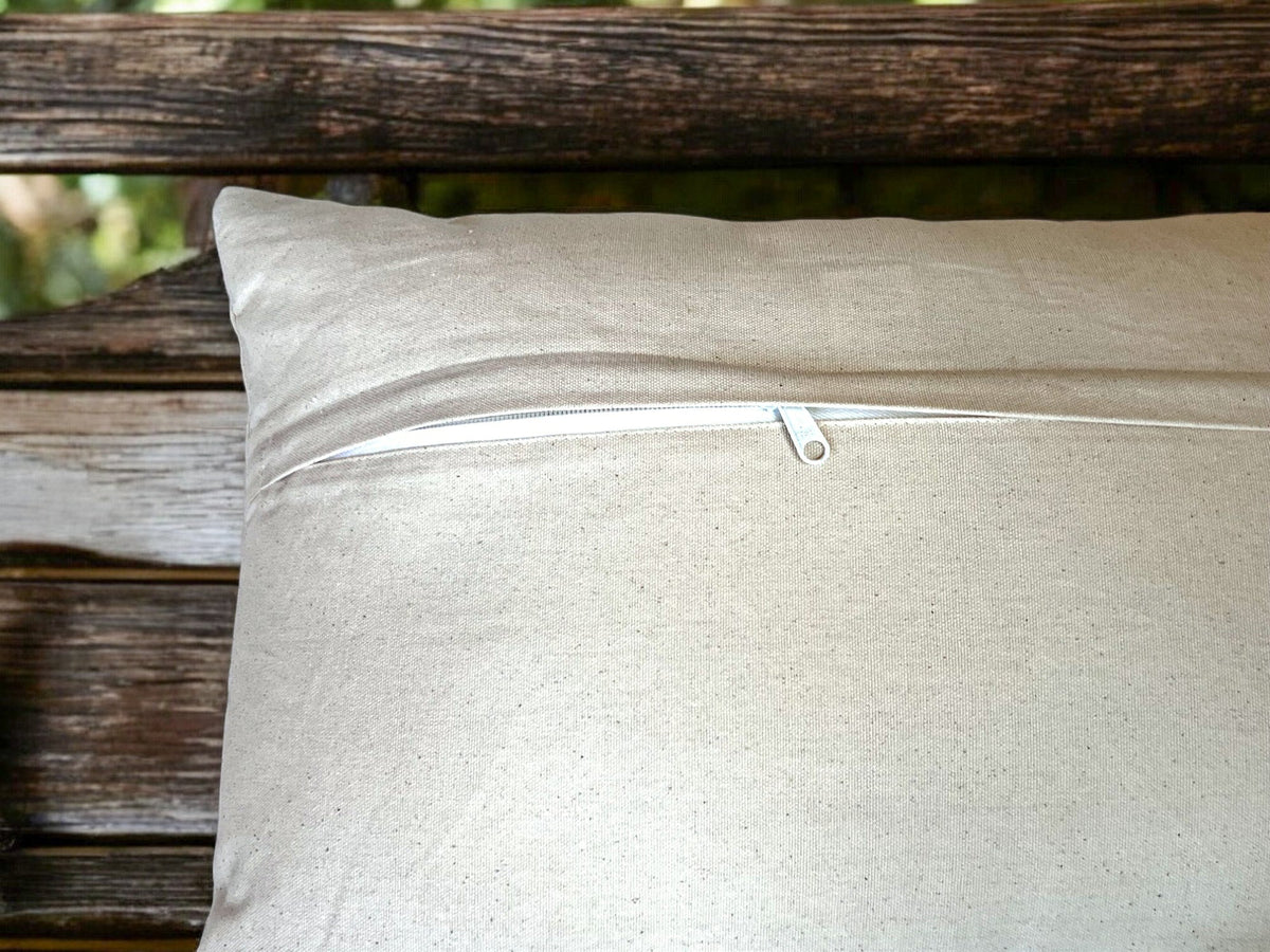 Embroidered Floral Lumbar Pillow Cover – 16" x 24"