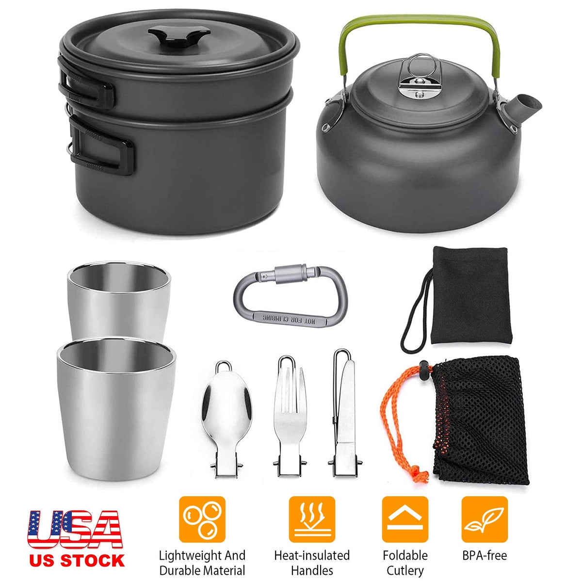 12-Piece Camping Cookware & Stove Set