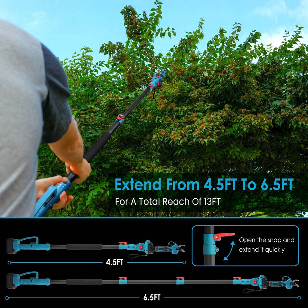 21V Cordless Pruning Shear & 13-ft Extension Pole
