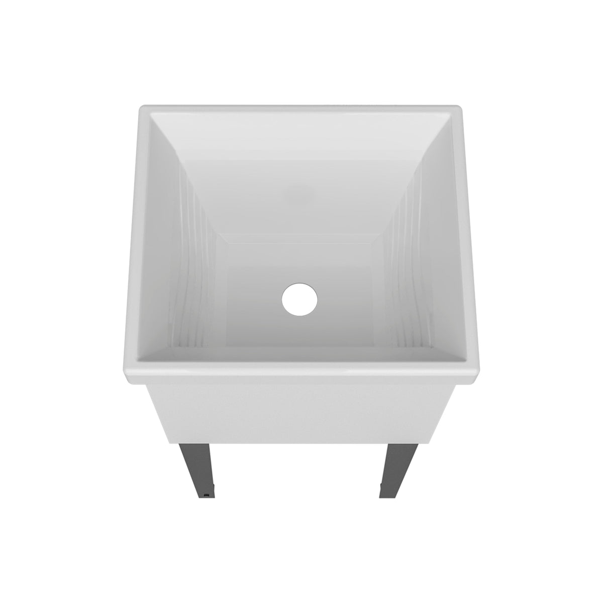 White Freestanding Laundry Utility Sink with Storage Cabinet