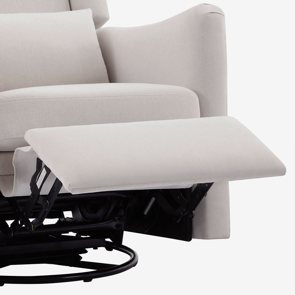 Wide Wingback 360° Swivel Glider Rocker Recliner – Dark Green or Beige