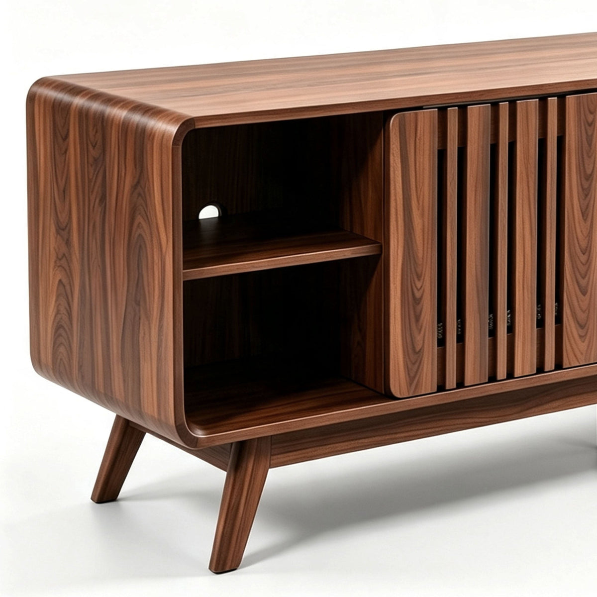 78" Mid-Century Electric Fireplace TV Stand