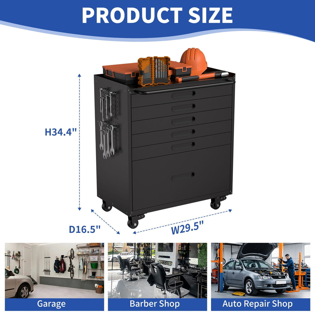 Heavy-Duty Rolling Tool Cabinet with Lockable Doors