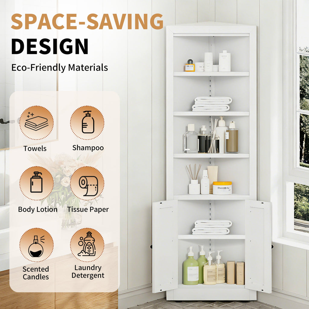 71-Inch Tall Corner Storage Cabinet