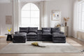6-Seat U-Shaped Sofa with Console, Cupholders & USB Ports
