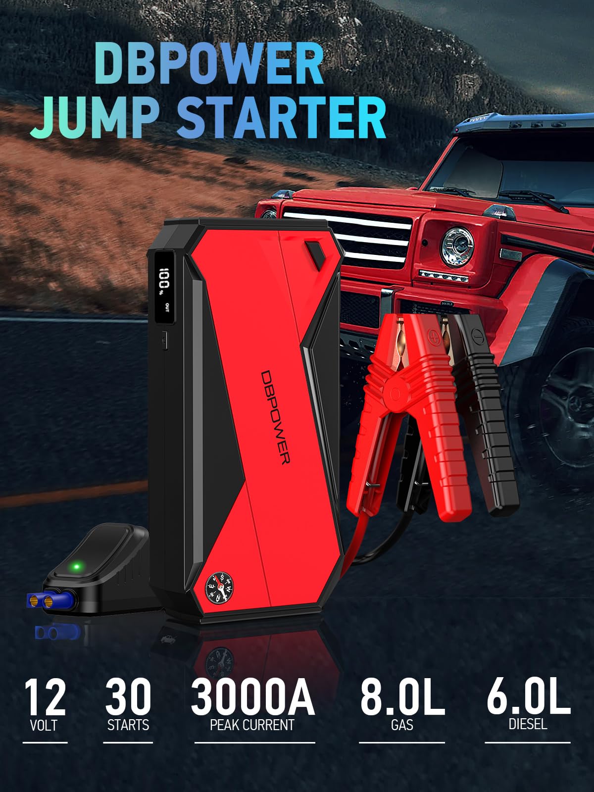 DBPOWER 3000A Portable Car Jump Starter