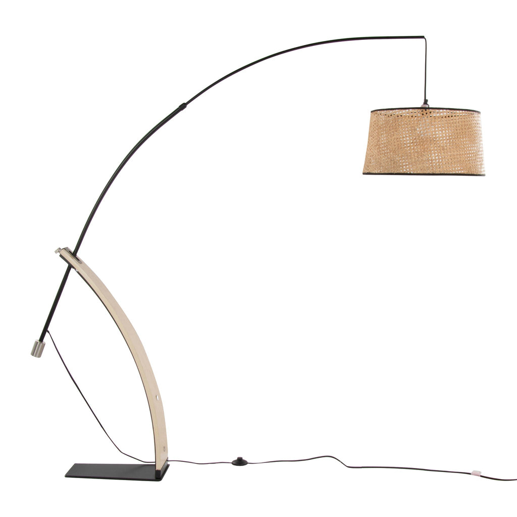 Mid-Century Floor Lamp with Wood Accent