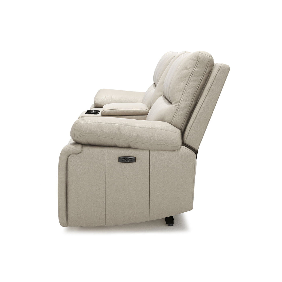 2-Seat Power Reclining Loveseat with Console & Cup Holders – Cream Taupe