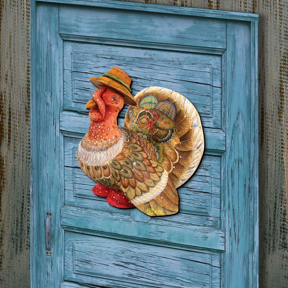 Thanksgiving Tom the Turkey Halloween Door Decor by G. DeBrekht - Thanksgiving Halloween Decor - 8158904H