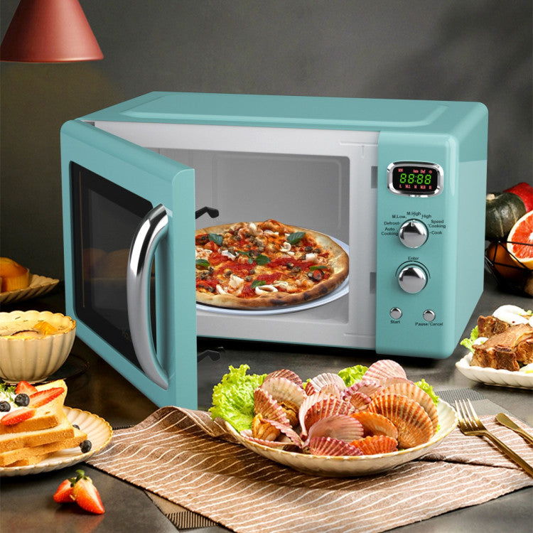 0.9 Cu.ft Retro Countertop Compact Microwave Oven