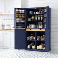 71-Inch Freestanding Kitchen Pantry Cabinet – Blue or Gray