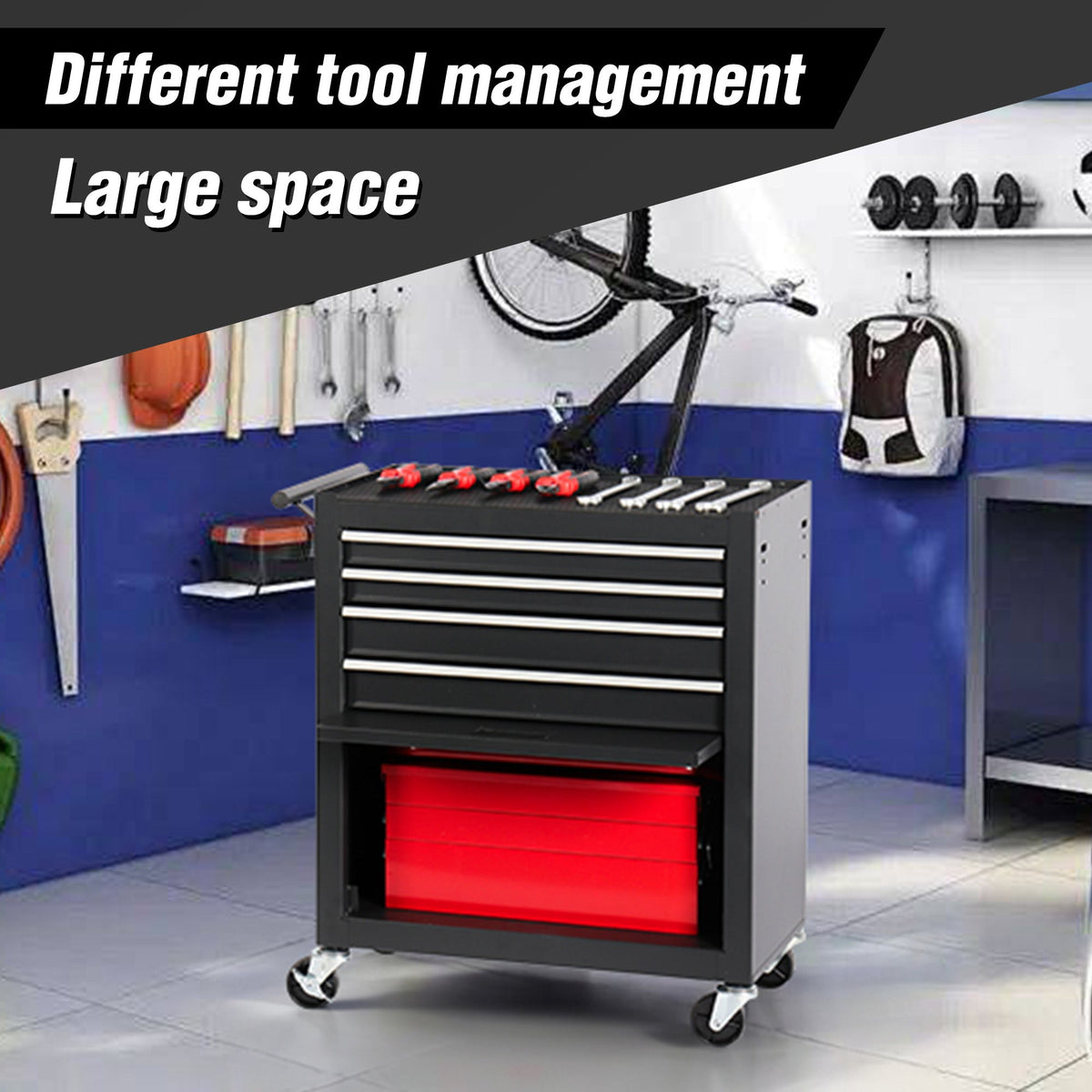 4-Drawer Rolling Tool Chest – Black