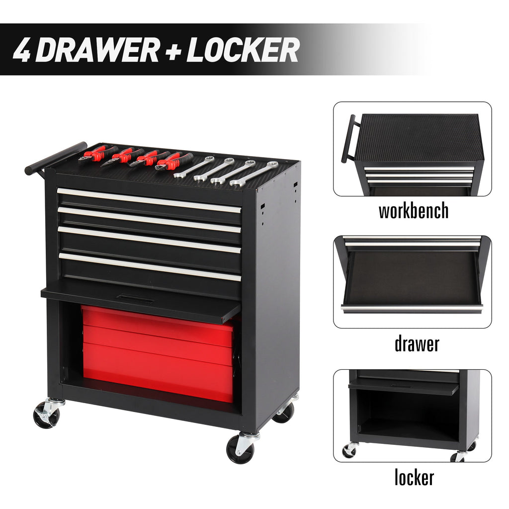 4-Drawer Rolling Tool Chest – Black