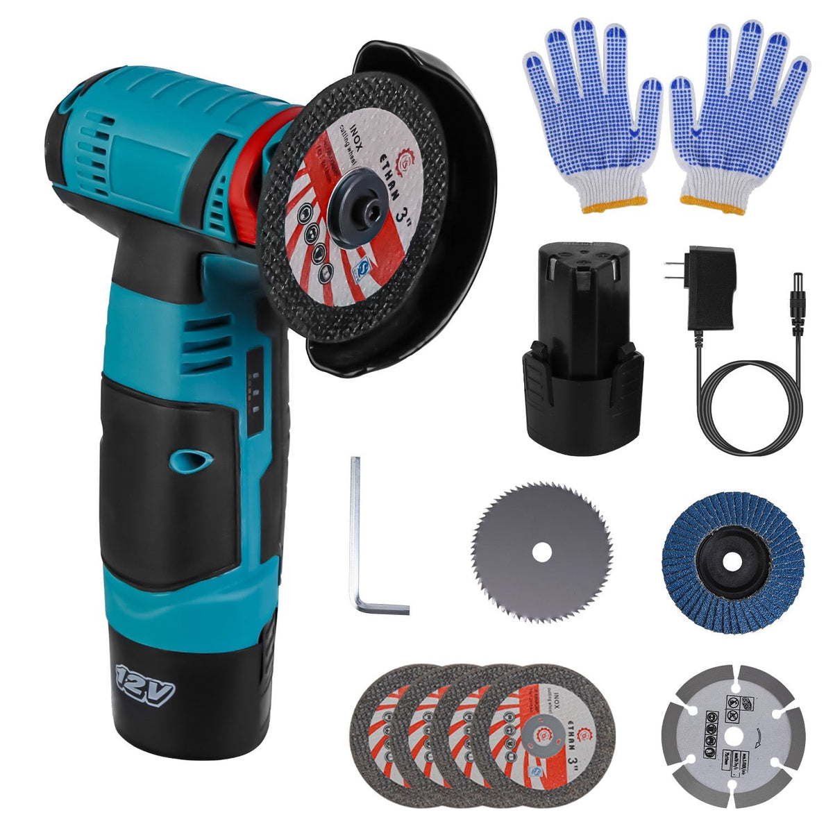 12V Cordless Mini Angle Grinder Kit