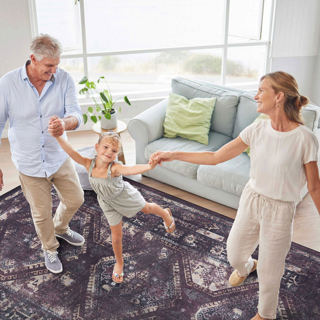 Washable Runner Rug – Beige, Dark Gray or Black
