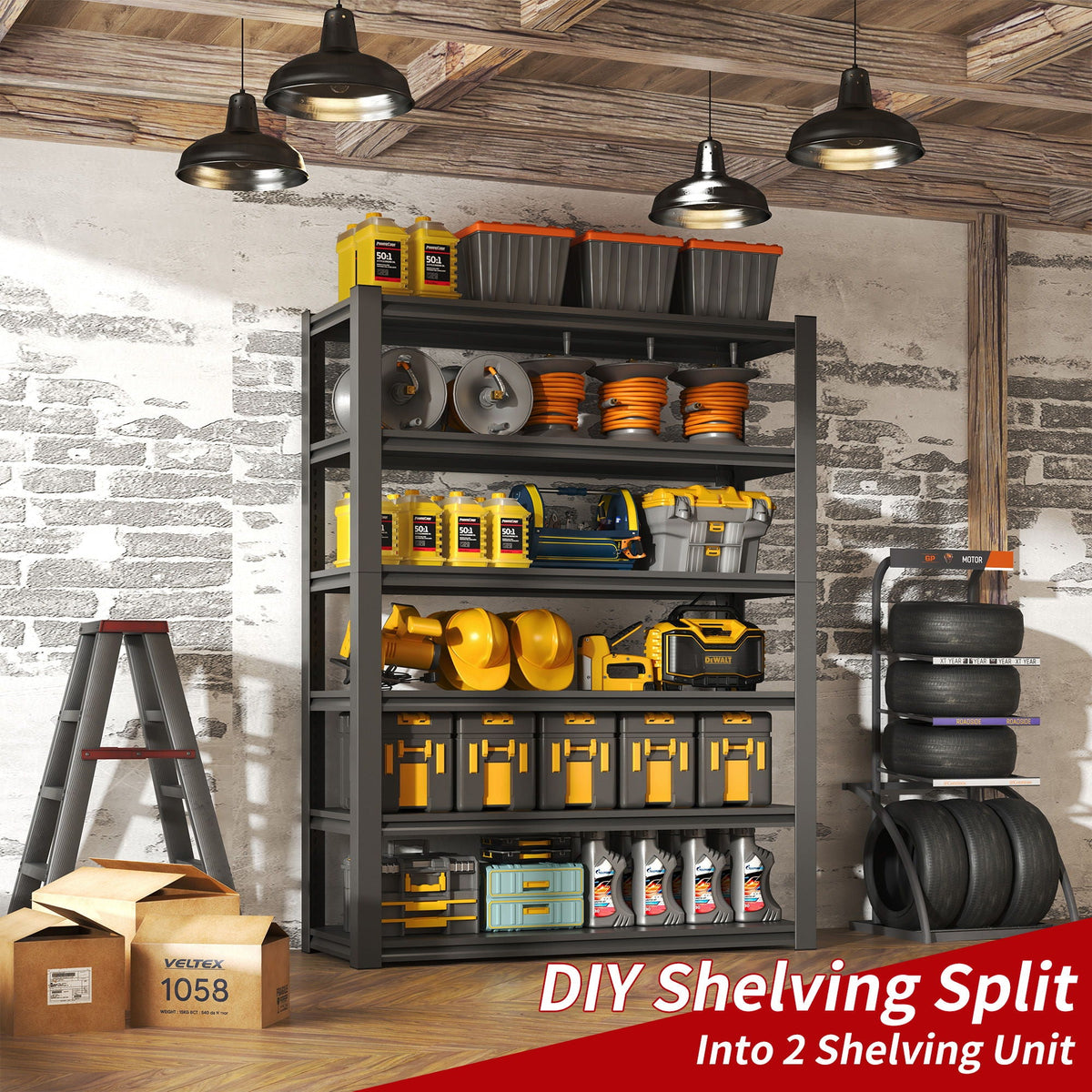 Heavy-Duty Adjustable Garage Shelving Unit