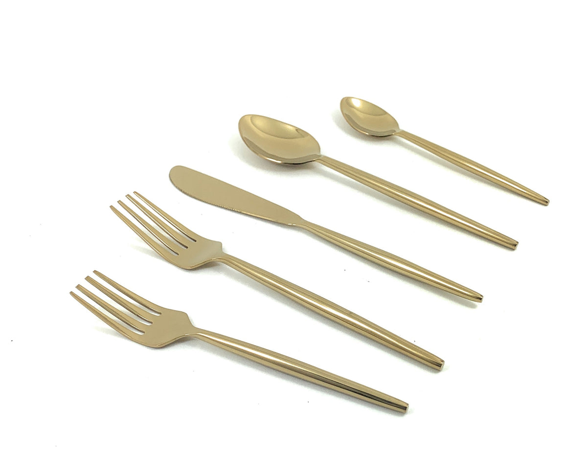 Vibhsa 20 Piece Gold Flatware Set, Service for 4
