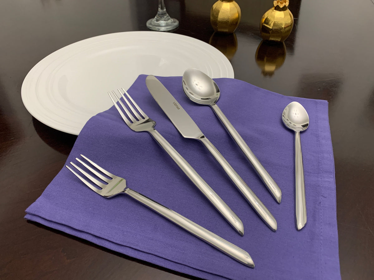 Vibhsa Flatware set of 20 Pieces Silver Design Unique Handle Stainless Steel