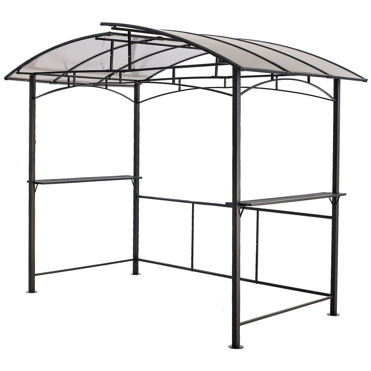 8' x 5' Steel Hardtop Grill Gazebo with Side Shelves