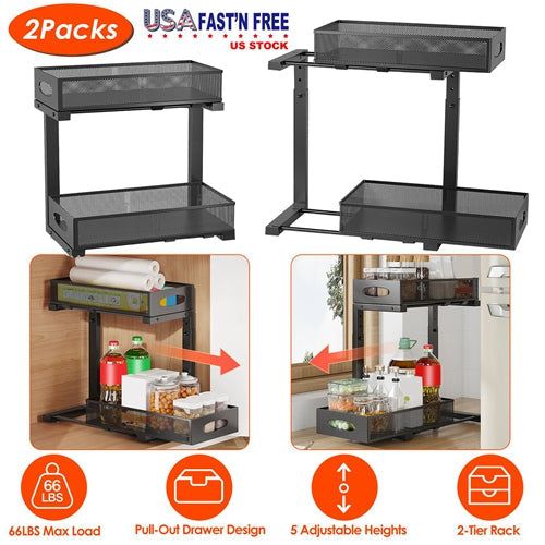 2-Tier Pull-Out Under-Sink Organizer Set
