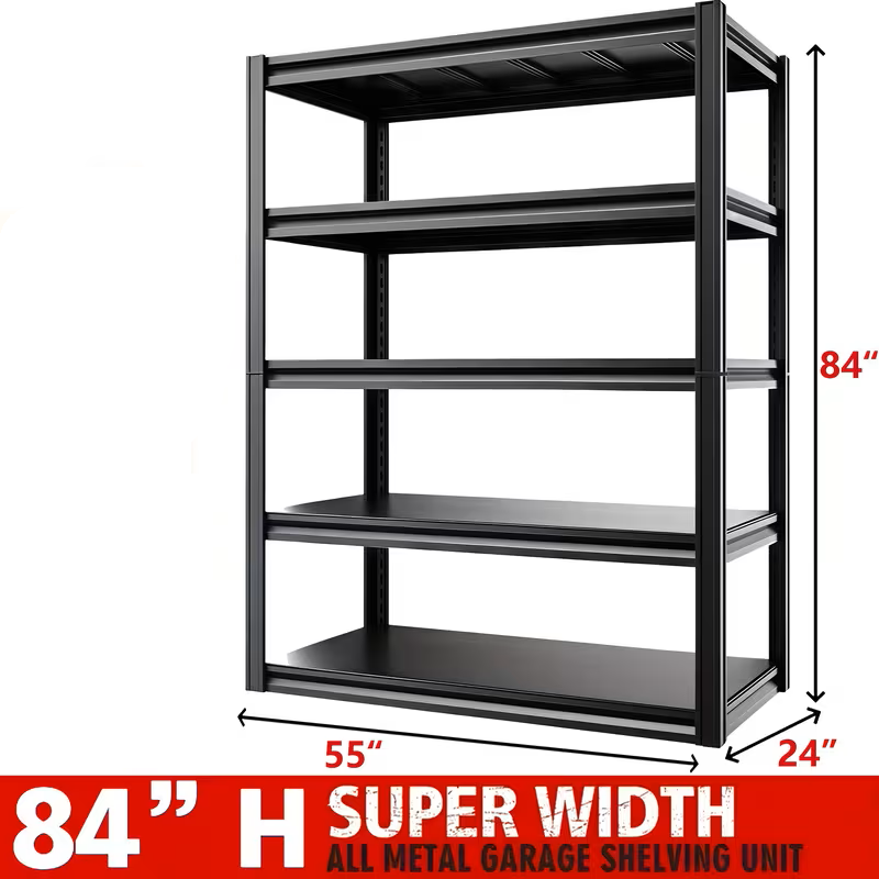 Heavy Duty Metal Garage Shelving Rack 2000lbs 4/5/6-Tier Steel Shelf 60"/72"/84"