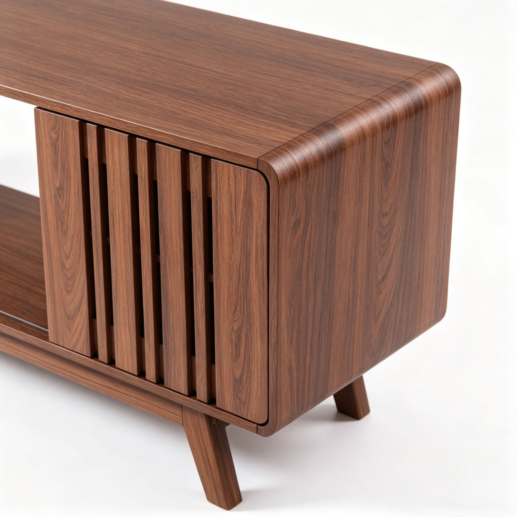 78" Mid-Century Electric Fireplace TV Stand