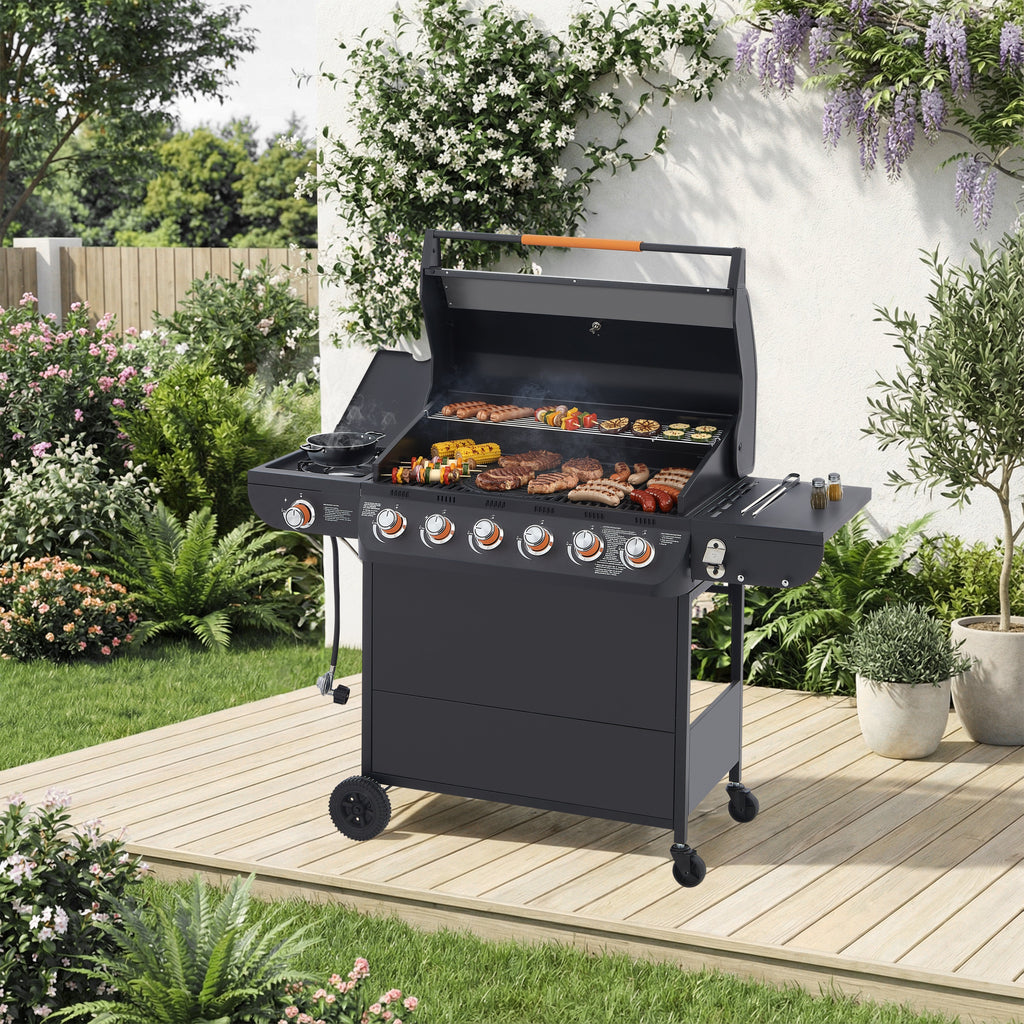 6-Burner Propane Gas Grill with Side Burner