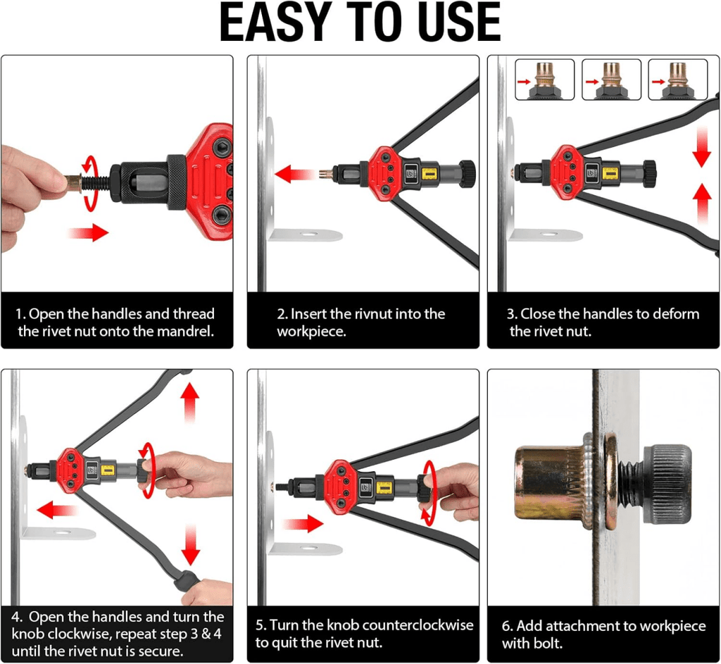 16" Rivet Nut Gun Kit with 15 Mandrels