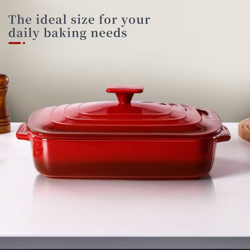 4-Qt Ceramic Casserole Dish with Lid