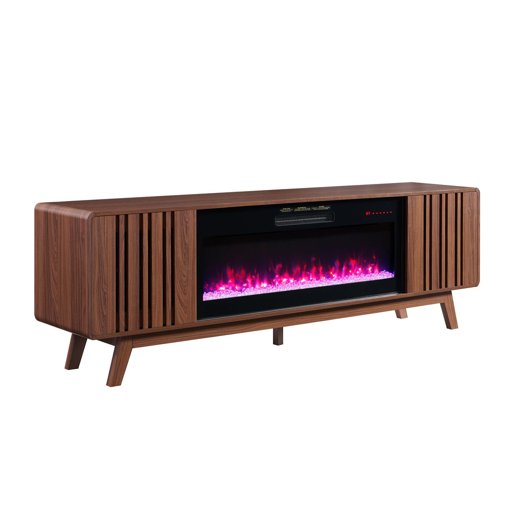 78" Mid-Century Electric Fireplace TV Stand