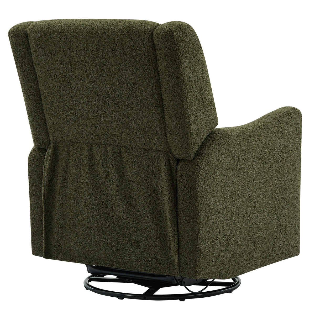 Wide Wingback 360° Swivel Glider Rocker Recliner – Dark Green or Beige