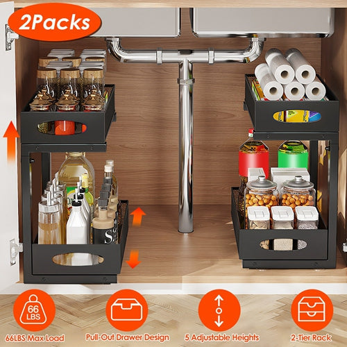 2-Tier Pull-Out Under-Sink Organizer Set