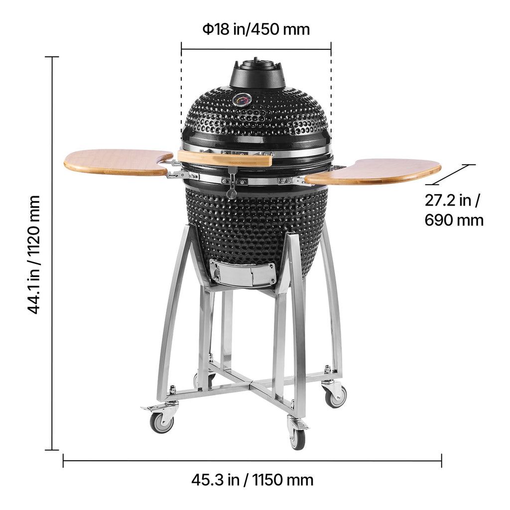 VEVOR 18-Inch Kamado Charcoal Smoker & Grill