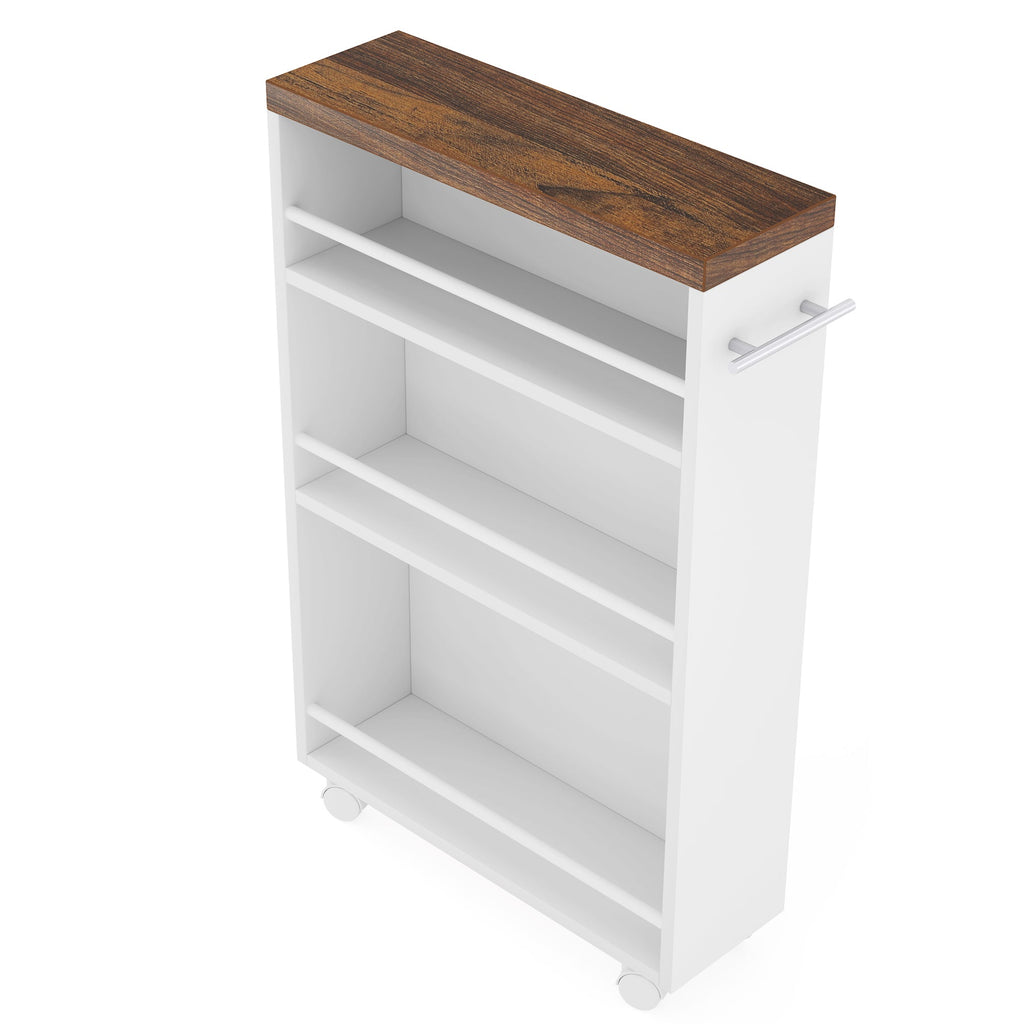 Slim 4-Tier Rolling Kitchen Storage Cart