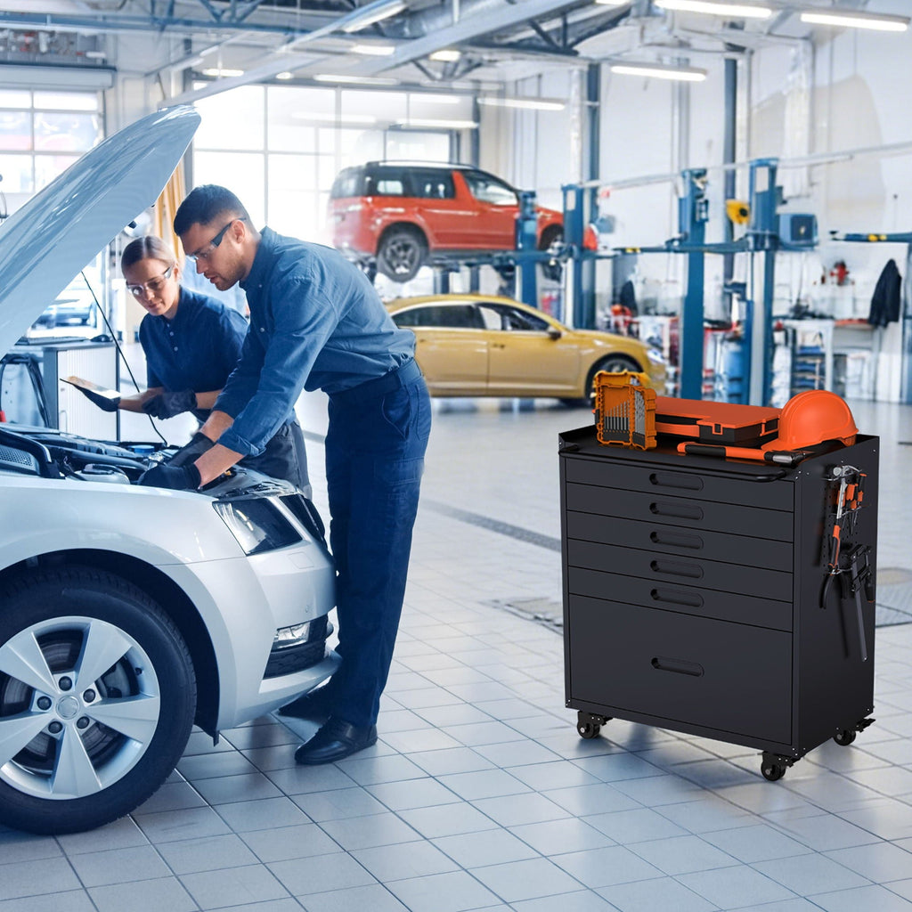 Heavy-Duty Rolling Tool Cabinet with Lockable Doors