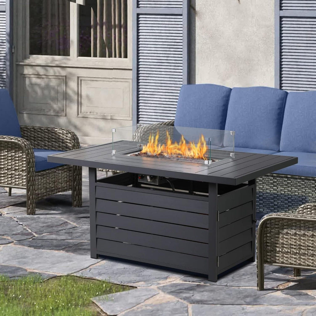 Rectangular Propane Fire Pit Table