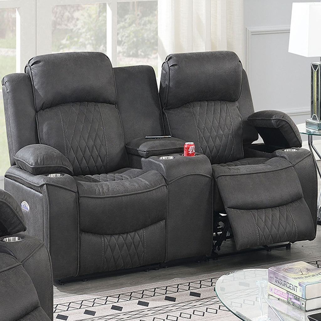 Power Reclining Living Room Set with Adjustable Headrests & USB – Brown or Gray