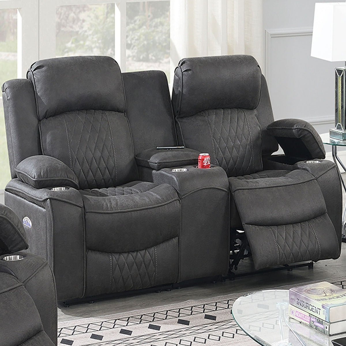 Power Reclining Living Room Set with Adjustable Headrests & USB – Brown or Gray