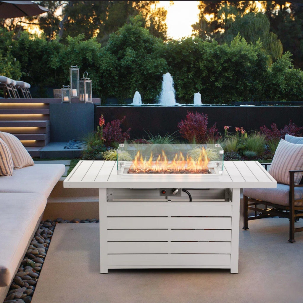 Rectangular Propane Fire Pit Table