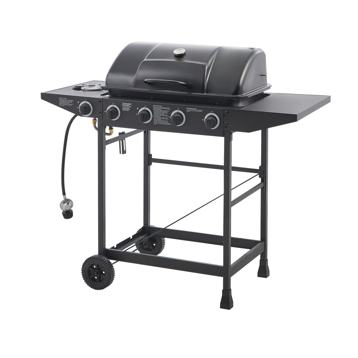 4-Burner Propane Gas Grill with Side Burner