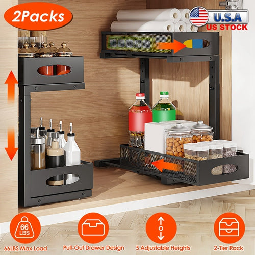 2-Tier Pull-Out Under-Sink Organizer Set